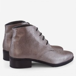 Botine piele naturala Renate Gri Imprimat - sau Orice Culoare